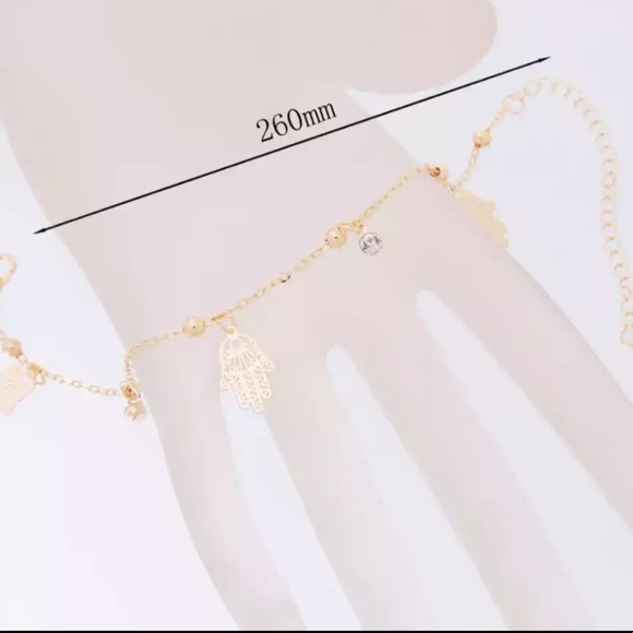 3/$30 NEW! Hamsa Bracelet Boho Palm Pendant Cute Gold - Picture 5 of 5